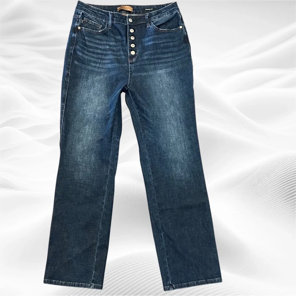 Judy Blue Dark Blue Straight Leg Jeans - Picture 3 of 11